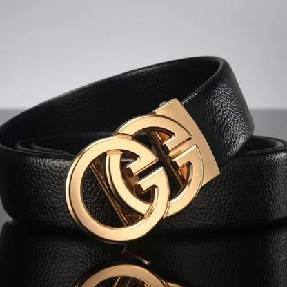 Men's Alloy Letter Automatic Buckle Cowhide Simple Belts