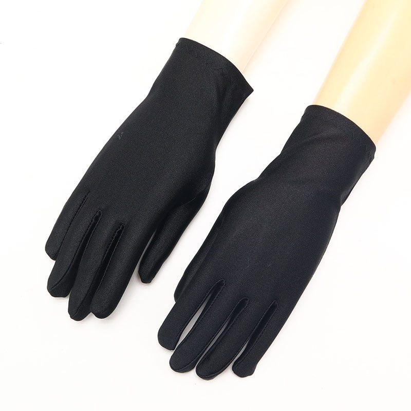 Women's Protection Elastic Jewelry Performance Black White Gloves