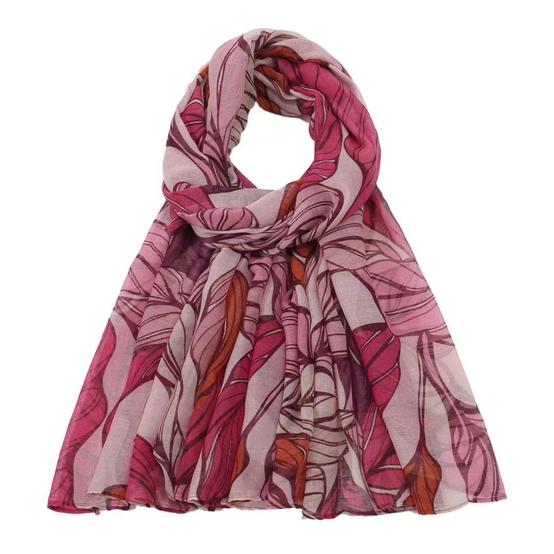 Versatile Vintage Printed Voile Breathable Elegant Lightweight Sun Scarfs