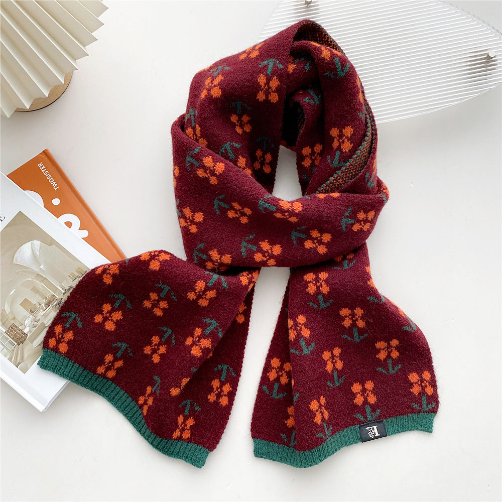 Women's Long Knitted Korean Thickened Warm Fashionable Scarfs