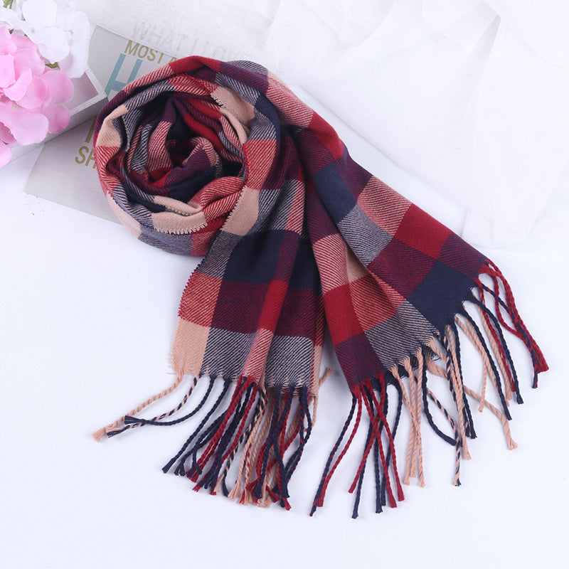 Women's & Men's Style Plaid Winter High-grade Artificial Cashmere Scarfs