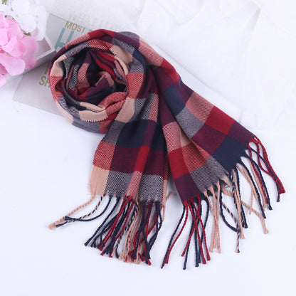 Women's & Men's Style Plaid Winter High-grade Artificial Cashmere Scarfs