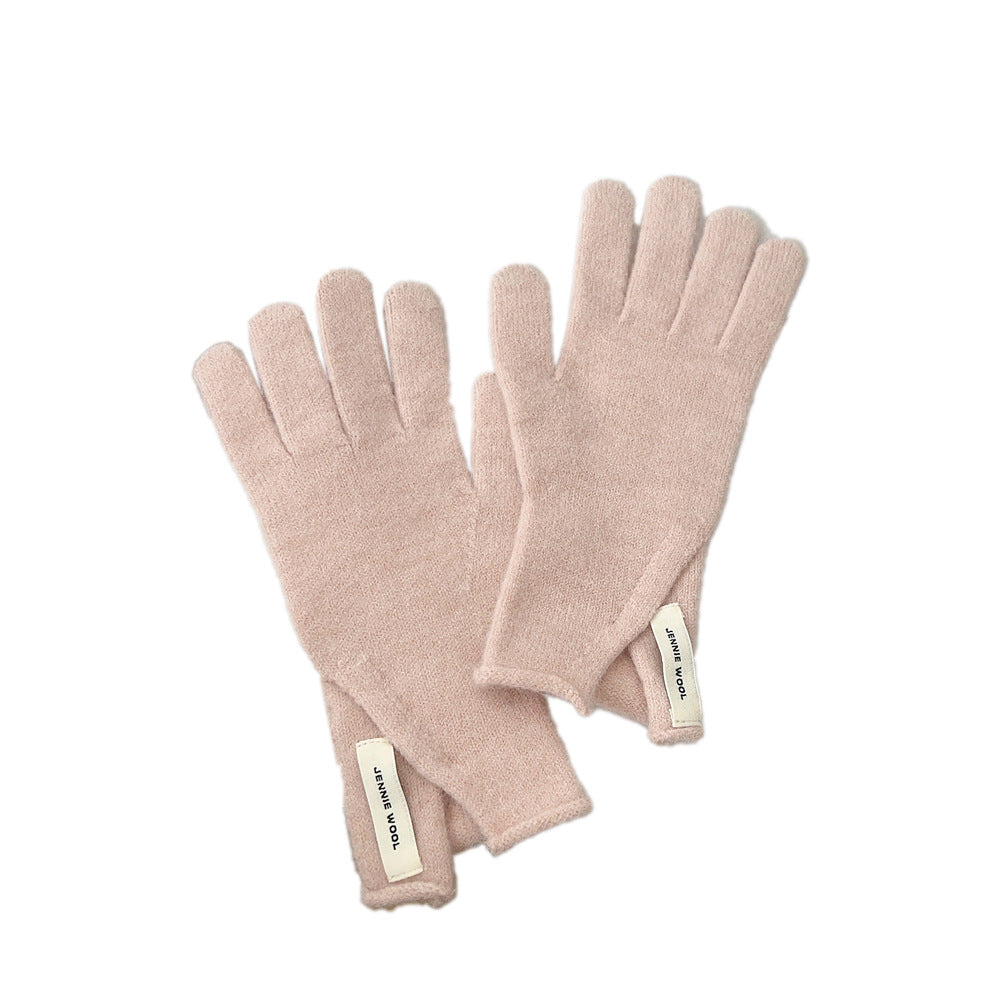 Winter Korean Style Pure Color Cute Five Finger Gloves