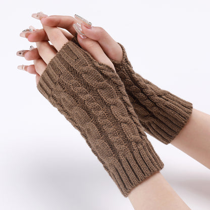 Women's & Men's Open Finger Arm Sleeve Knitted Warm Gloves