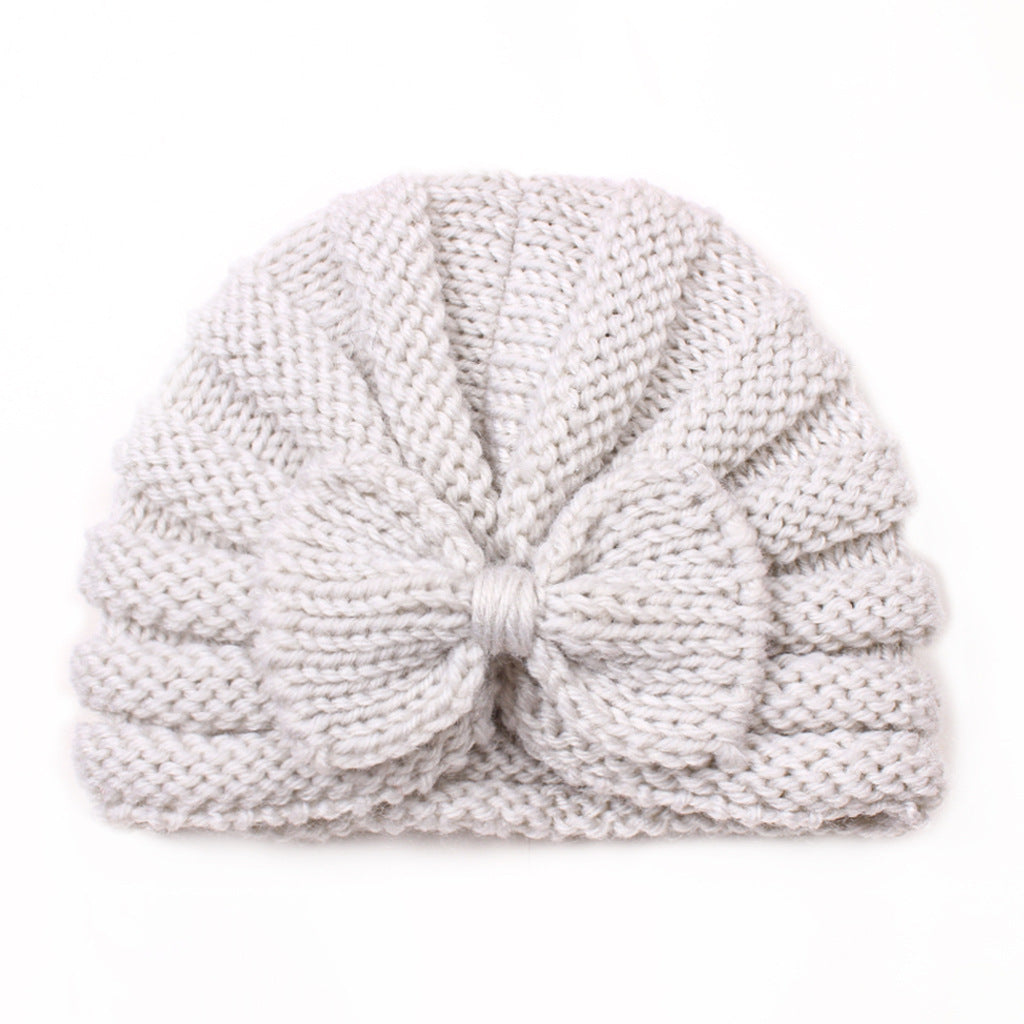 Bow Hat Knitted Warm Wool Beanie Kids' Headwear