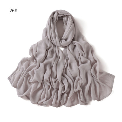 Wide Brim Thin Modal Monochrome Rayon Breathable Shawl Cotton Scarfs