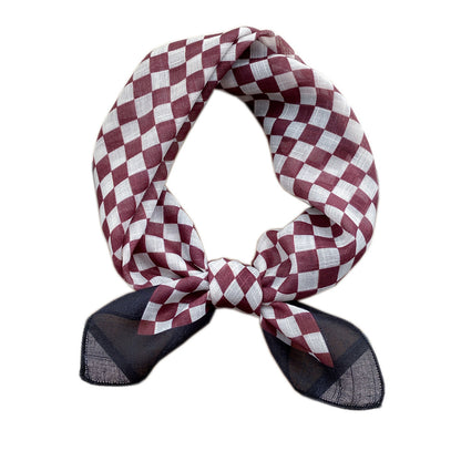 Square Towel Female Autumn Summer Bandana Headband Silk Scarfs