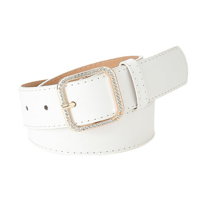 Women's Spring High-grade Fashion Alloy Square Buckle Casual Decorative Belts