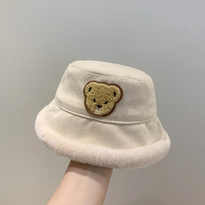 Hat Bear Boys Bucket Thickened Fleece Kids' Headwear