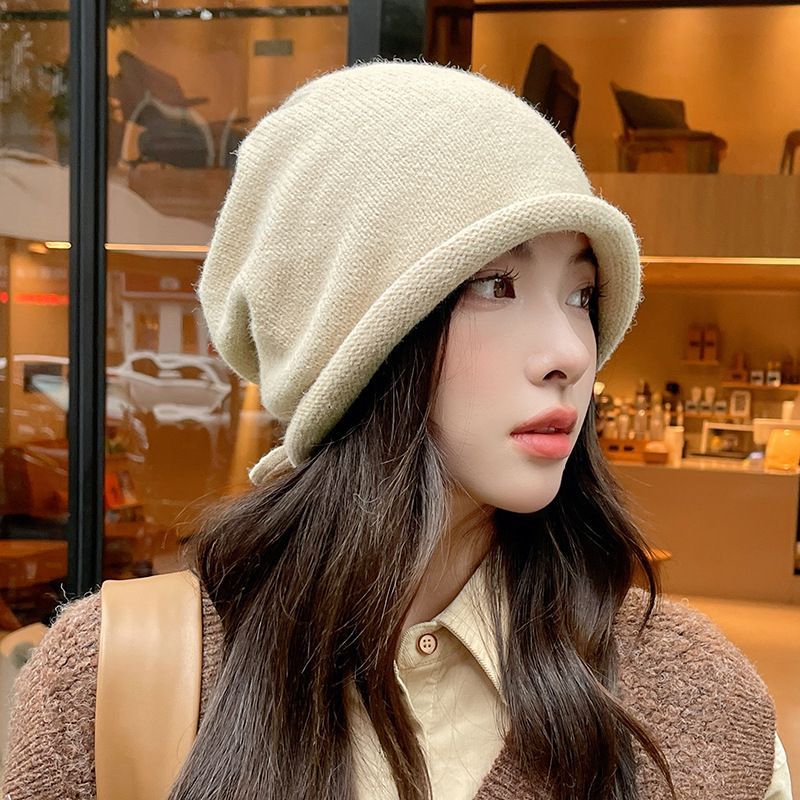 Women's Warm Knitted Big Head Circumference Ear Protection Hats & Caps