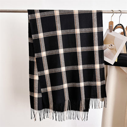 Style Plaid Winter Male Female Thickened Scarfs