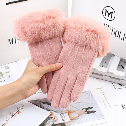 Women's Wool Touch Screen Warm With Veet Gloves