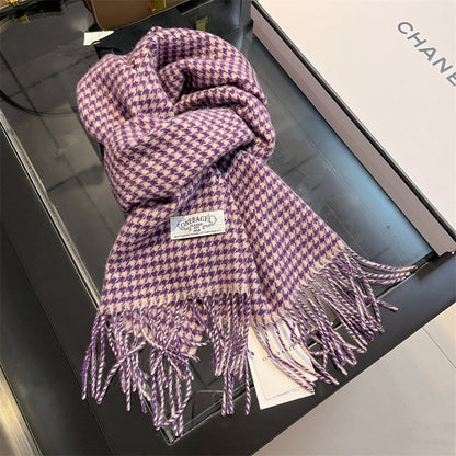 Women's & Men's Double-sided Solid Color Matching Tassel Threading Scarfs