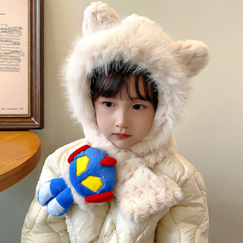 Children's Winter Fleece Lined Padded Warm Keeping Windproof Earflaps Boys Kids' Headwear