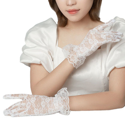 Women's For Elegant White Bridal Hollow Out Thin Gloves