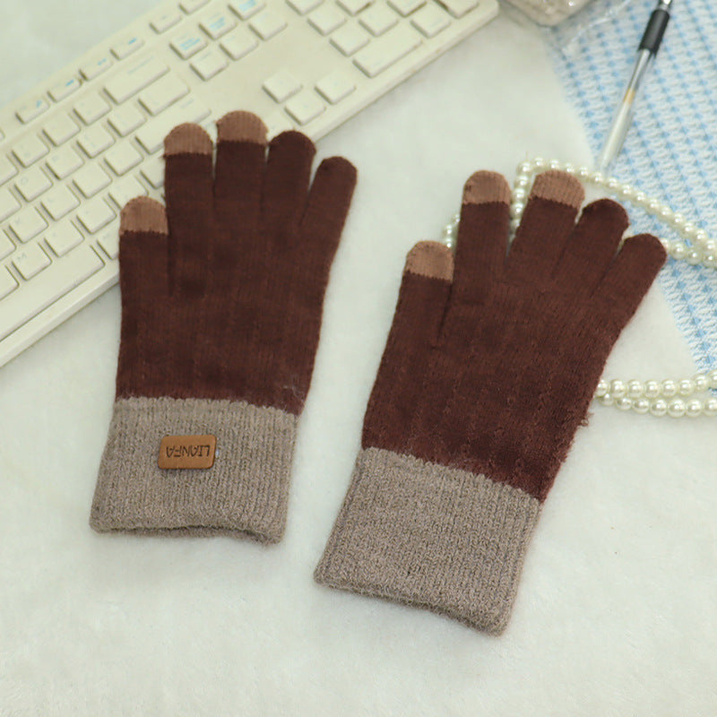 Women's & Men's Screen Knitted Warm Cute Fleece-lined Thickened Gloves