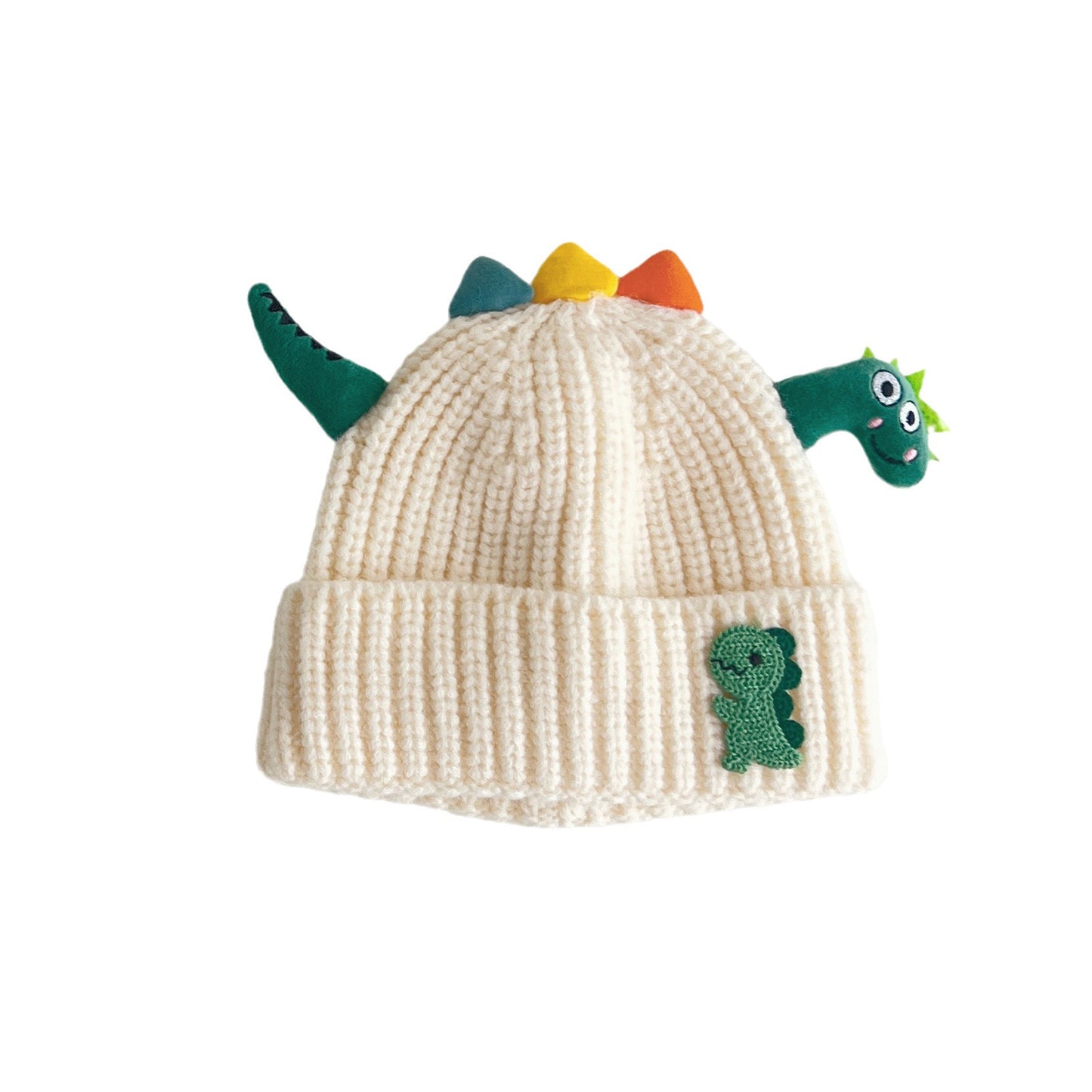 Hat Cartoon Dinosaur Sleeve Knitted Woolen Kids' Headwear