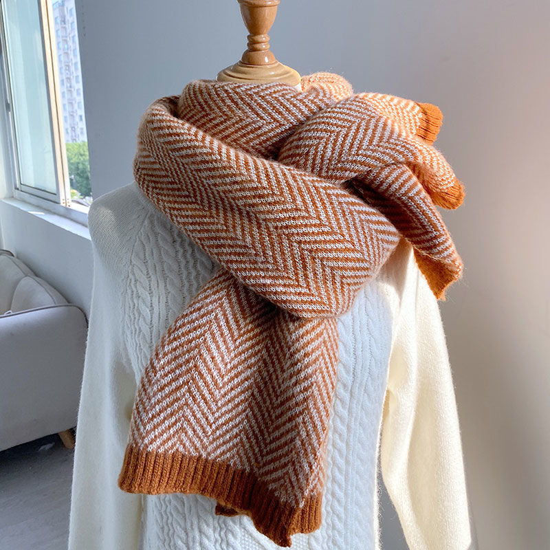 Women's Winter High-grade Plaid Cashmere Shawl Korean Scarfs