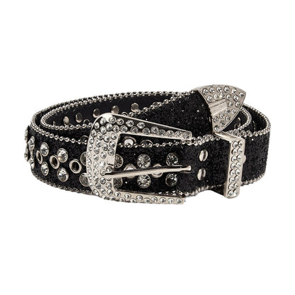 Women's Rhinestone Style Wide Decorative Fashion Personality Sequins Belts