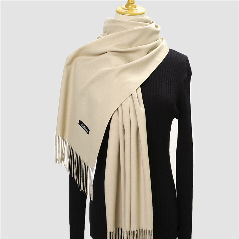 Women's Color Artificial Cashmere Monochrome Fashion Warm Scarfs