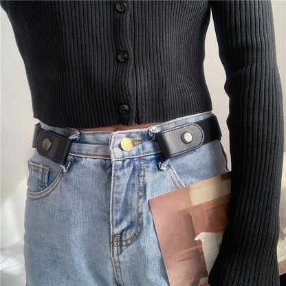 Women's & Men's Buckle Stretch Jeans Pant Waist Of Trousers Belts