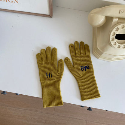 Winter Warm Letter For Couple Long Gloves