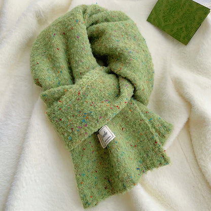 Solid Color Female Winter Versatile Knitted Scarfs