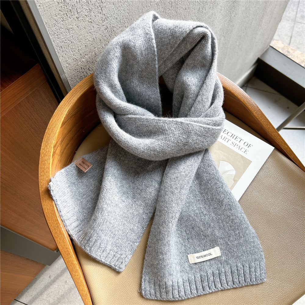 Women's Small Solid Color Knitted Wool For Scarfs