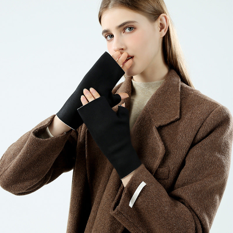 Women's Writing Office Typing Leak Five Fleece-lined Gloves