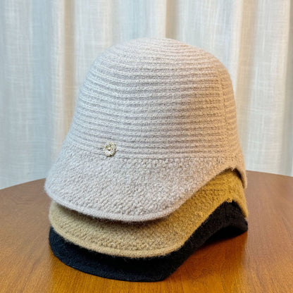 Women's Wool Bucket Hat Irregular Small Casual Hats & Caps