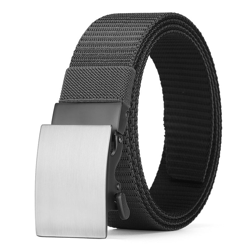 Men's Canvas Alloy Buckle Automatic Pant Business Outdoor Tactics Belts