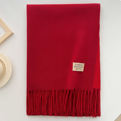 Solid Color Double-sided Two-color Artificial Cashmere Scarfs