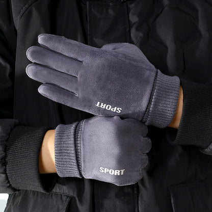 Men's Winter Warm With Veet Riding Windproof Gloves