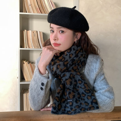 Women's Print Knitted Wool Winter Thickened Blended Temperament Scarfs