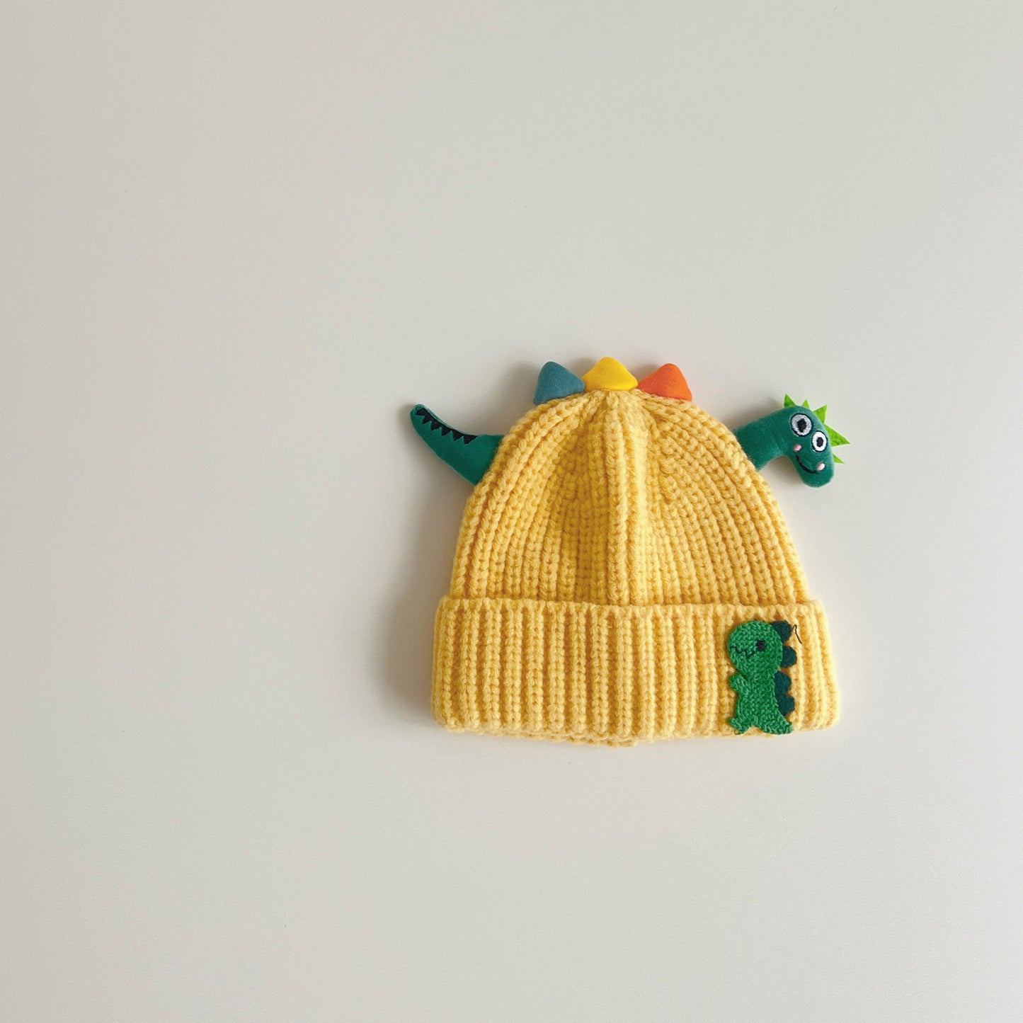 Hat Cartoon Dinosaur Sleeve Knitted Woolen Kids' Headwear