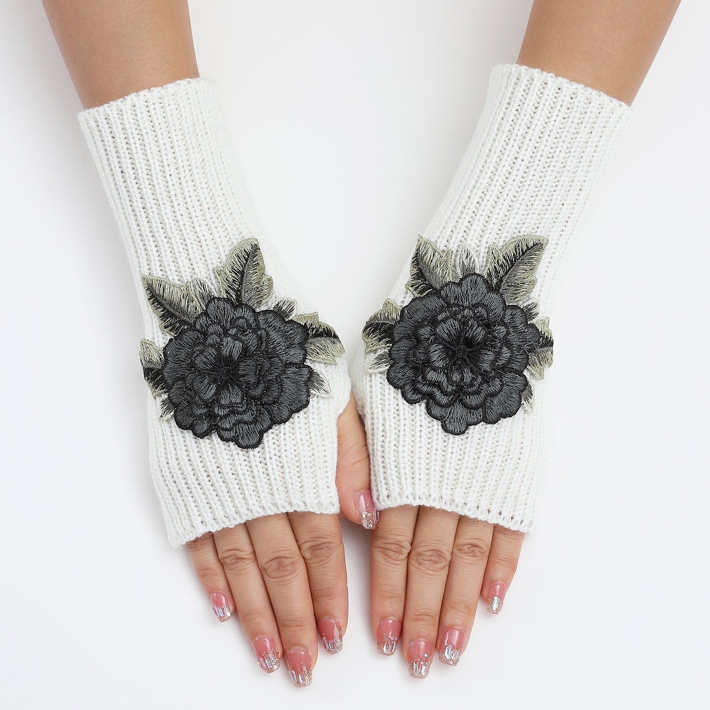 Women's Half Finger Fingerless Fashionable Warm Short Gloves