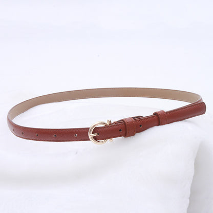 Women's Easy To Match Black Small Simple Thin Retro Belts