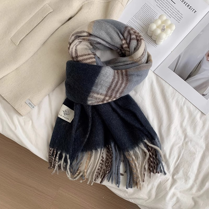 Women's Style High-grade Plaid Winter Versatile College Couple Scarfs