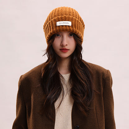 Women's Beanie Big Head Circumference Woolen Small Hats & Caps