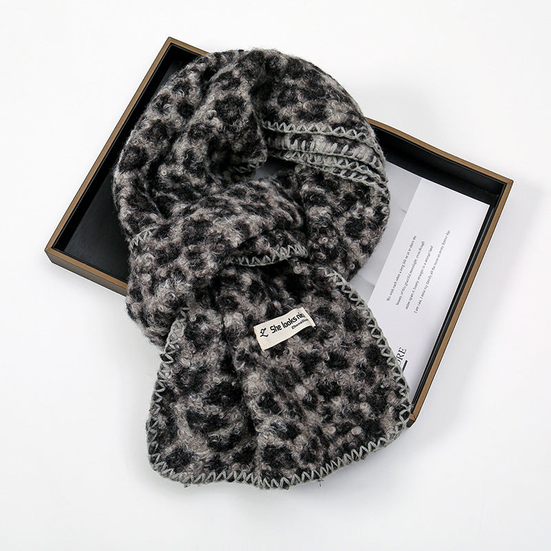 Black White Plaid Winter Warm Thickened Scarfs