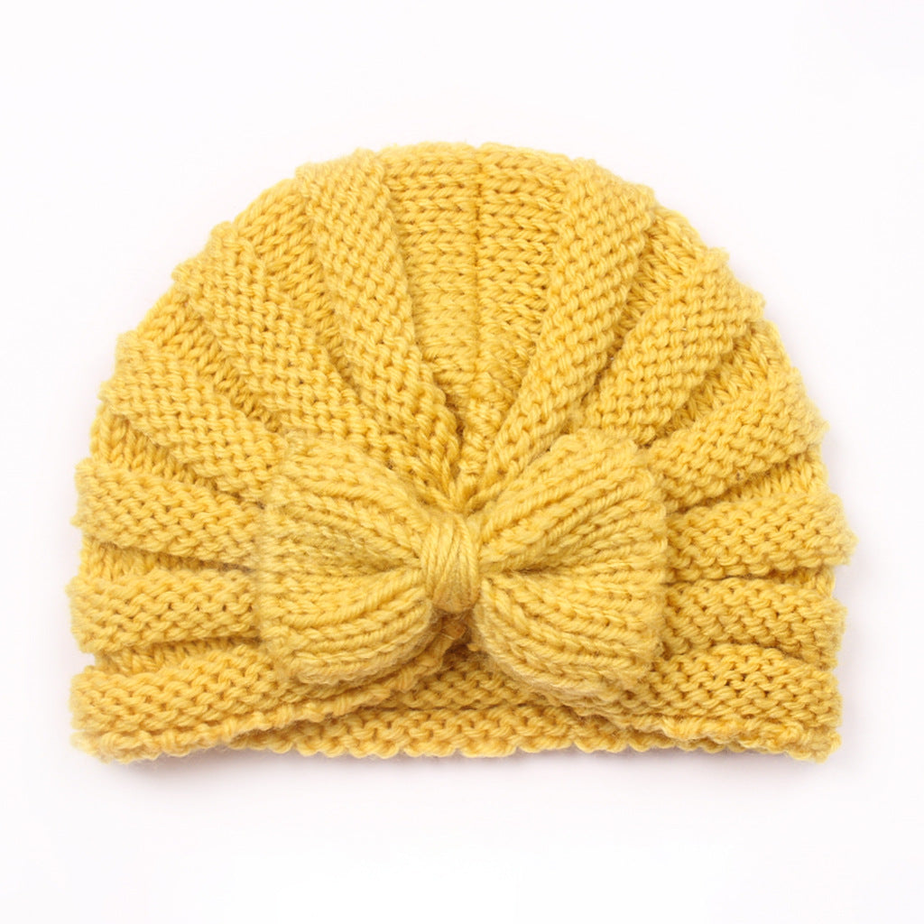 Bow Hat Knitted Warm Wool Beanie Kids' Headwear