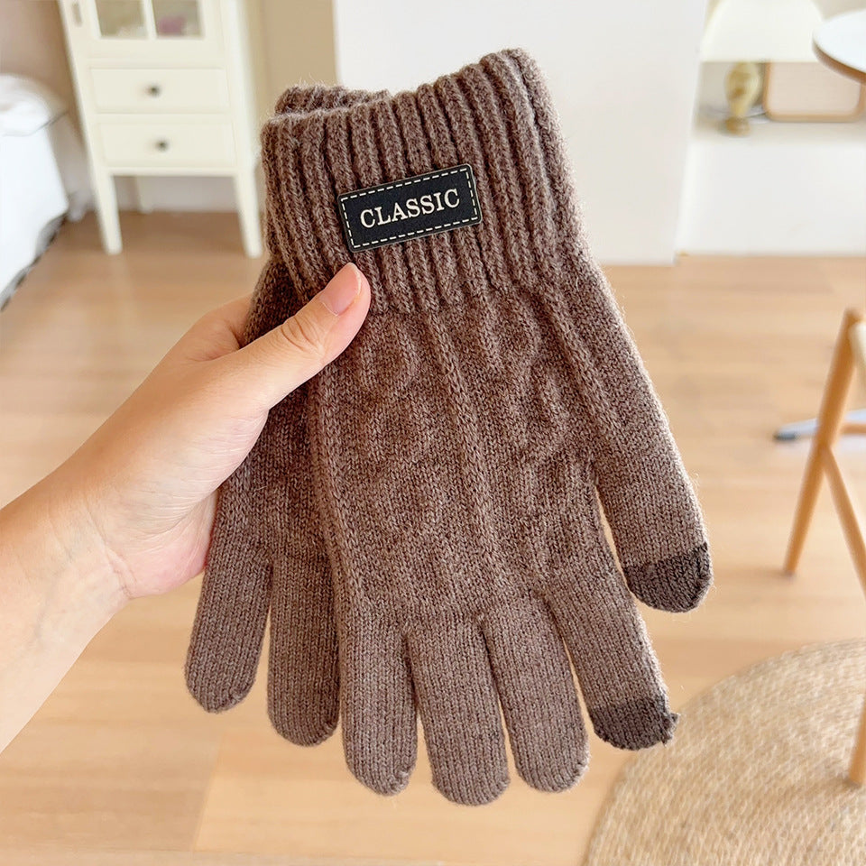 Men's Protection Thickening Korean Business Fashion Personalized Twist Touch Screen Gloves