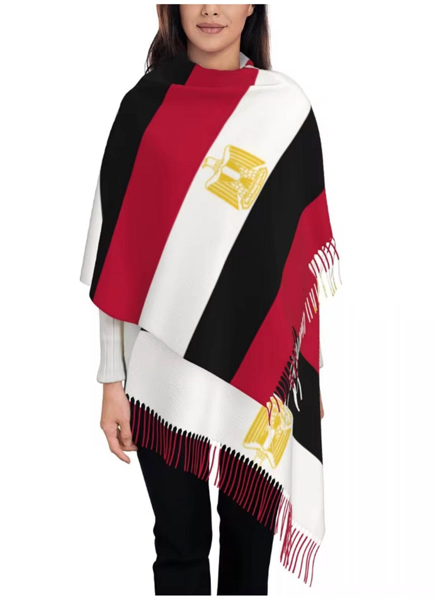 Women's Oil Painting Shawl Outer Match Tassel Scarfs