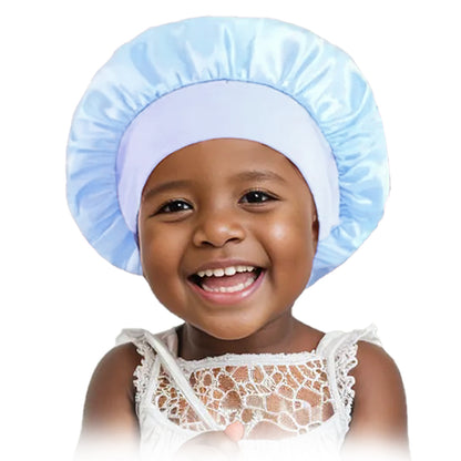 Children's Color Wide-brimmed Stretch Satin Nightcap Fashion Hair Care Kids' Headwear