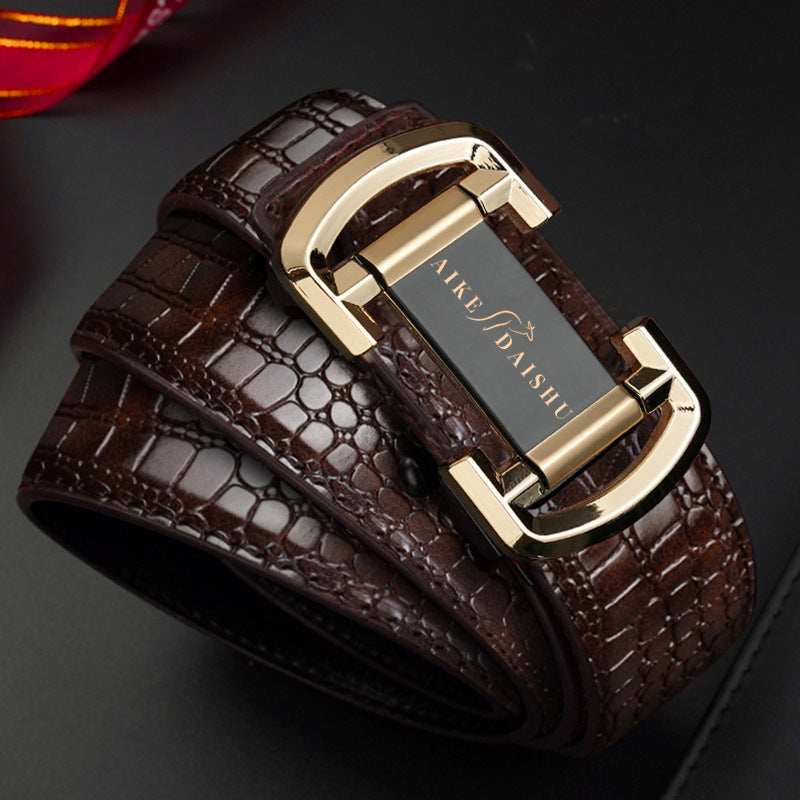 Men's Automatic Buckle Inner Wear Pressure Crocodile Belts