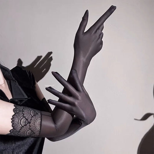 Shiny Five-finger Pure Desire Props Transparent Gloves