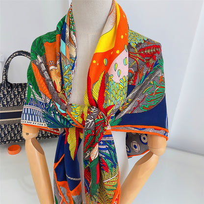 Jungle Sun Female Wool Material Shawl Warm Scarfs