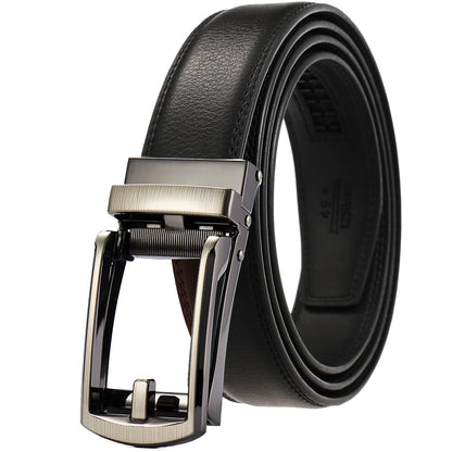 Men's Fashion Leather Automatic Buckle Cowhide Belts