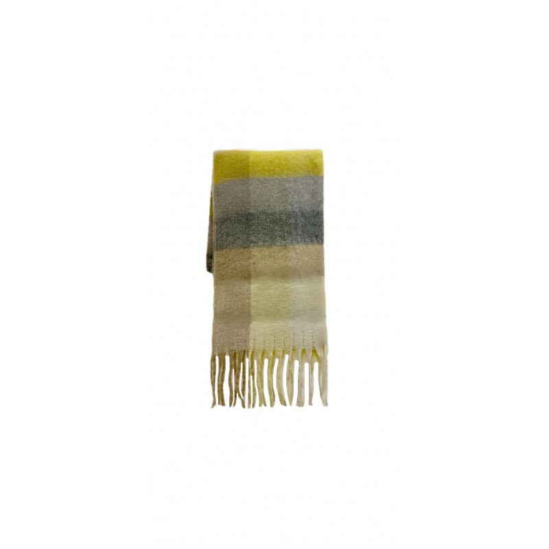 Warm Rainbow Plaid Long Soft Glutinous Scarfs