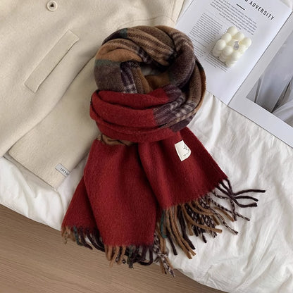 Women's Style High-grade Plaid Winter Versatile College Couple Scarfs